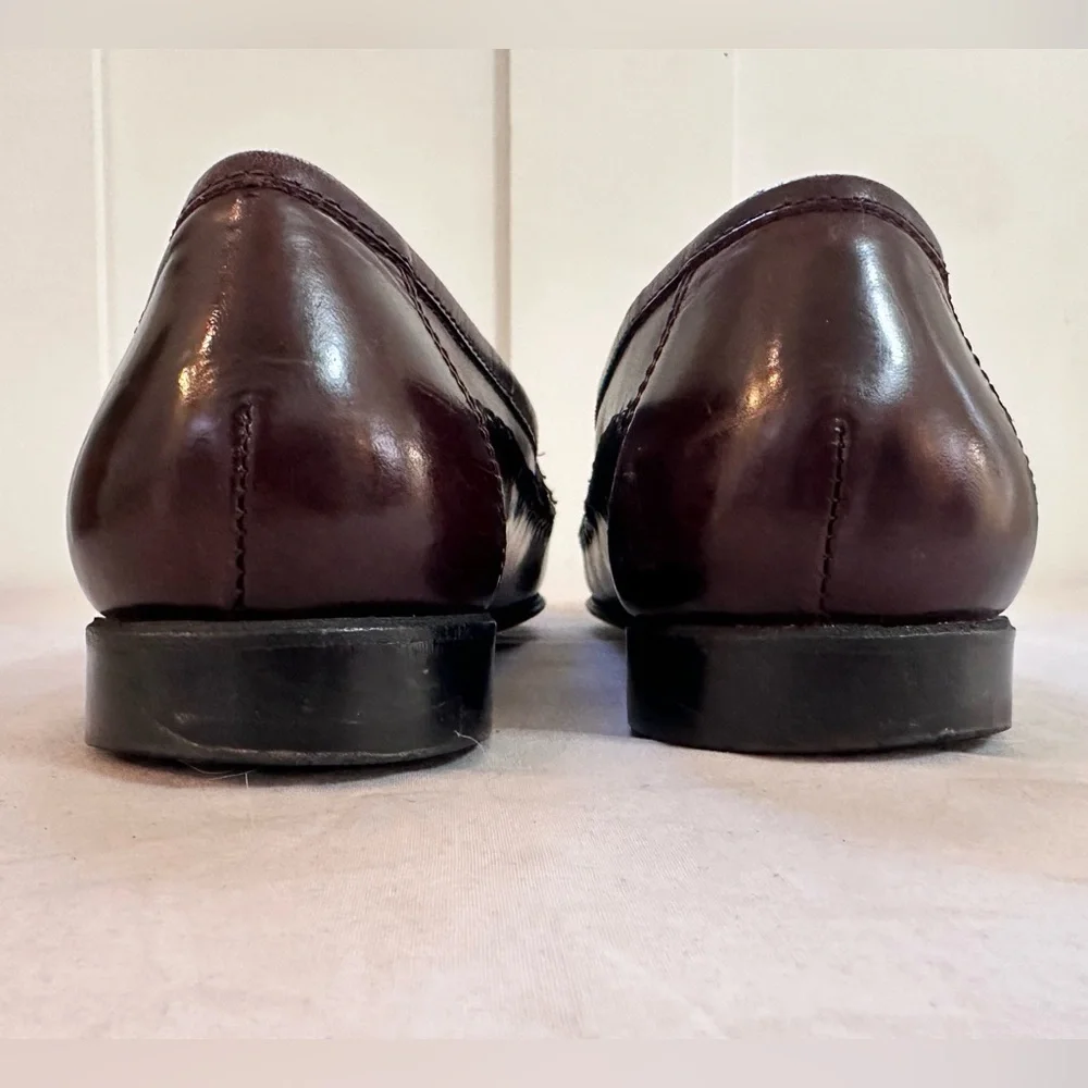 Bass Weejuns Tassel Loafers Burgundy Leather Kiltie Moc Toe Men’s 10 M